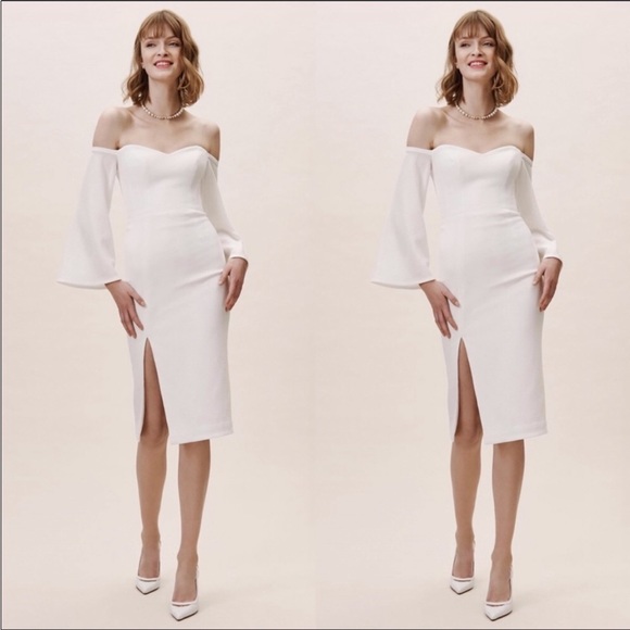 Dress the Population Dresses & Skirts - Dress The Population Cream Crepe MIDI Dress